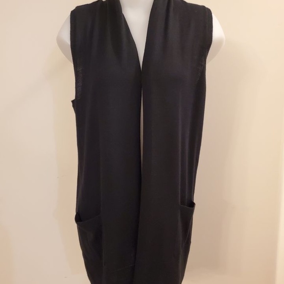 Reitman’s Sweaters - Reitman’s Long Light Vest Fine Knit Black XL